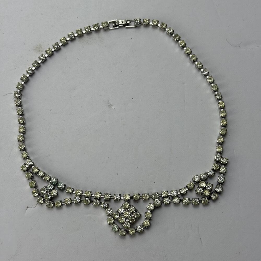 Vintage rhinestone choker necklace prom wedding